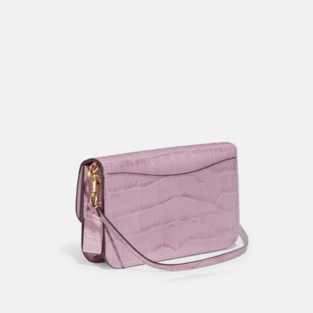 Coach Ice Purple Crocodile Embossed Leather Convertible Hayden Crossbody Bag NWT - Picture 3 of 5